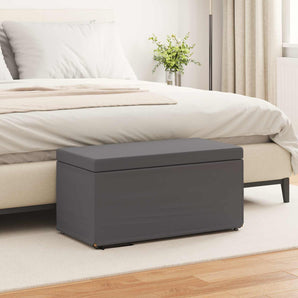 Taburet Gri 81 x 41 x 40 cm Piele ecologică și lemn stratificat