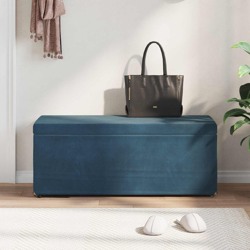Taburet albastru 101 x 41 x 40 cm Catifea și lemn stratificat