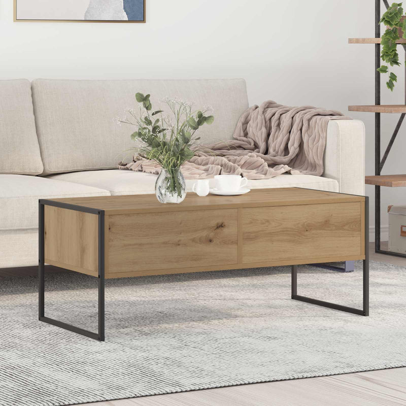 Masă de cafea Stejar artizanal 100 x 46 x 40 cm Lemn prelucrat