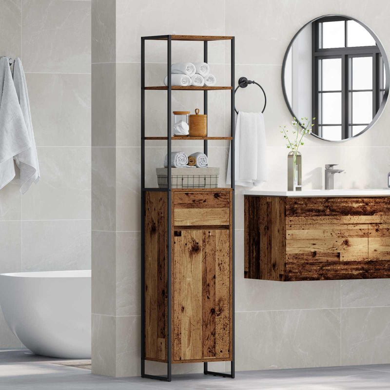 Dulap de Baie Lemn Vechi 40 x 30 x 180 cm Lemn prelucrat