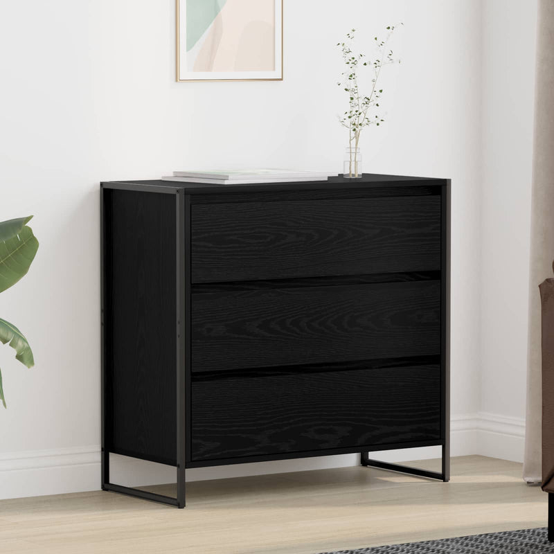 Bufet Stejar Negru 79 x 36 x 75.5 cm Lemn prelucrat
