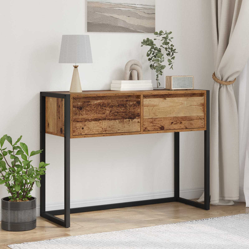 Masă laterală Lemn Vechi 100 x 36 x 75 cm Lemn prelucrat