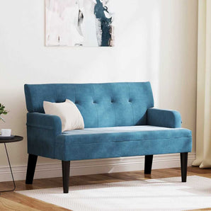 Bancă Chesterfield albastru 112 x 65,5 x 75 cm Catifea