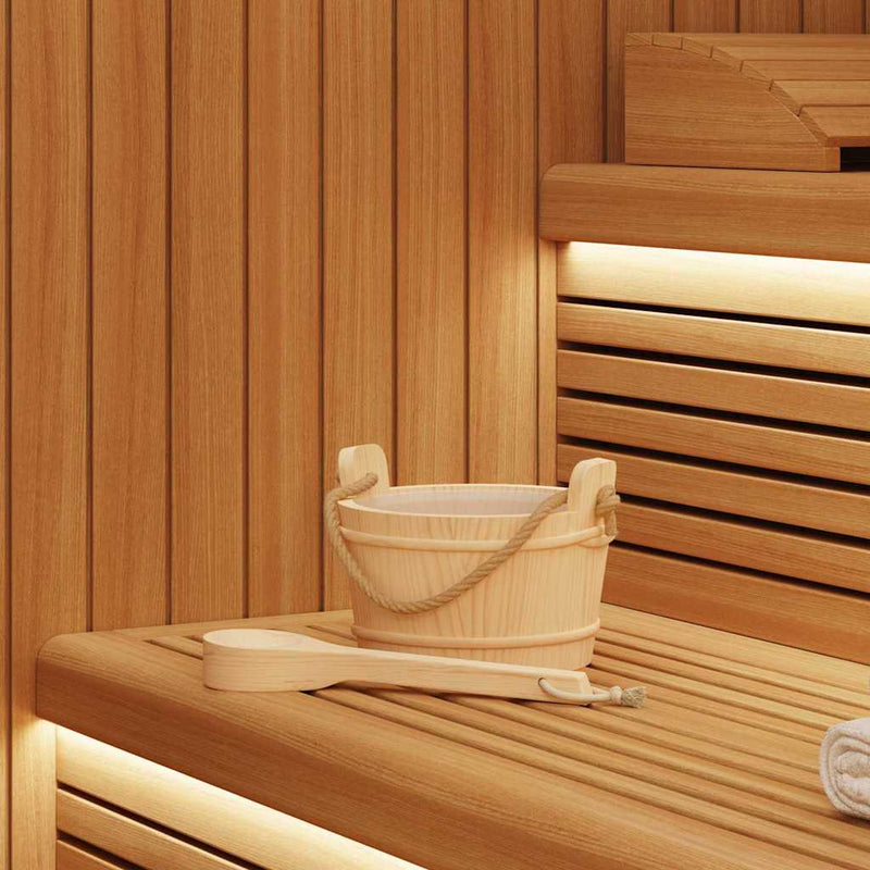 Căldare pentru Sauna 2 buc. Maro Lemn de pin solid și cânepă