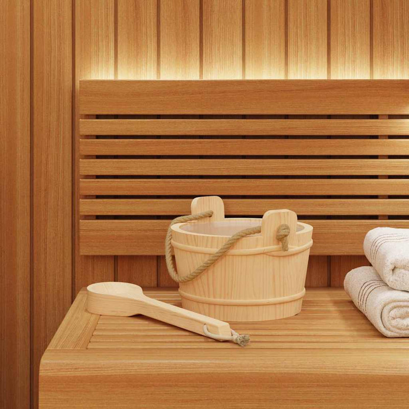 Căldare pentru Sauna 2 buc. Maro Lemn de pin solid și cânepă