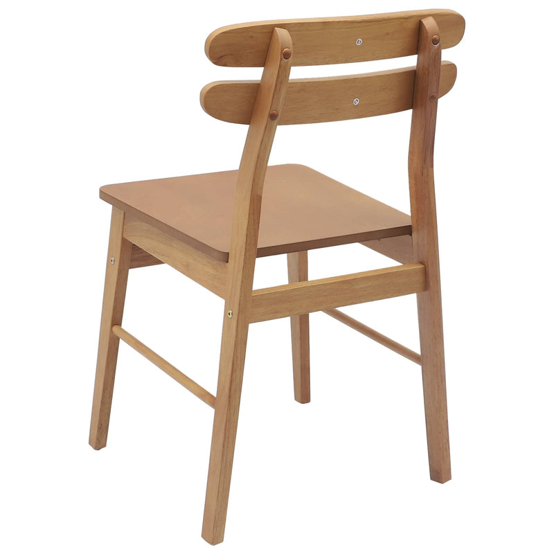 Scaun de sufragerie 2 buc. Lemn Solid de Cauciuc natural