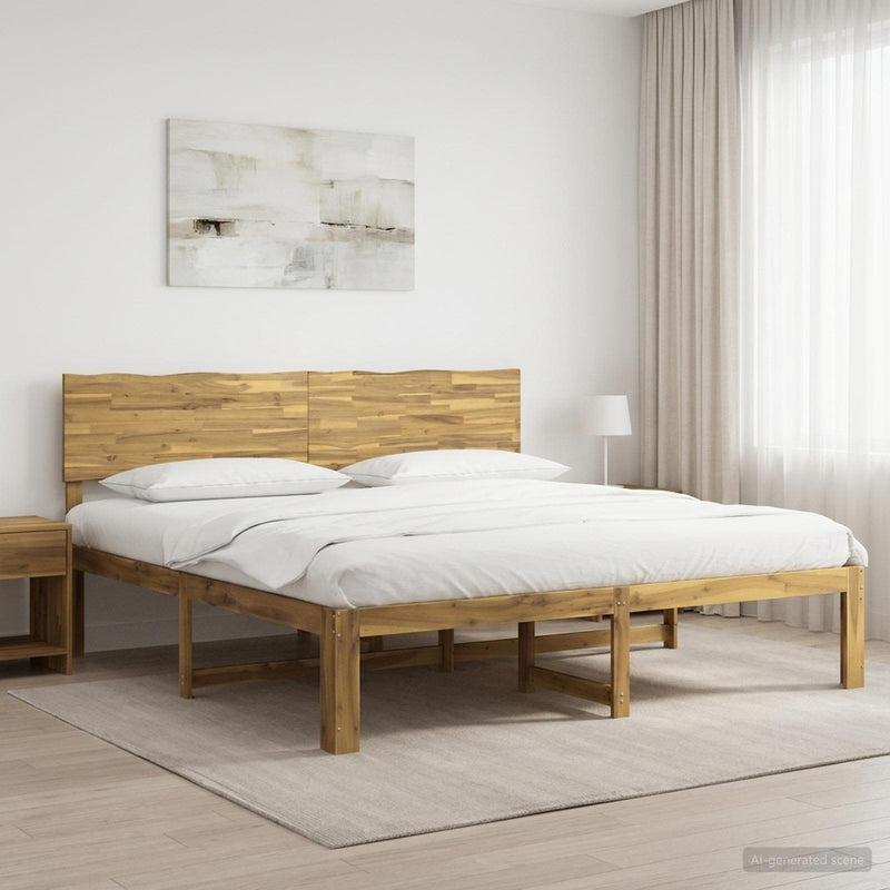 Cadru de pat dublu cu spătar ROSTOCK Alb 180 x 200 cm
