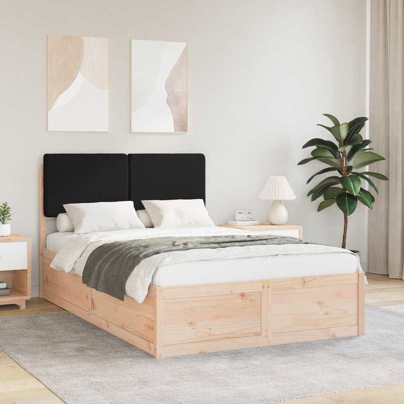 Cadru de pat cu tăblie tapițată cu headboard Negru 120 x 190 cm