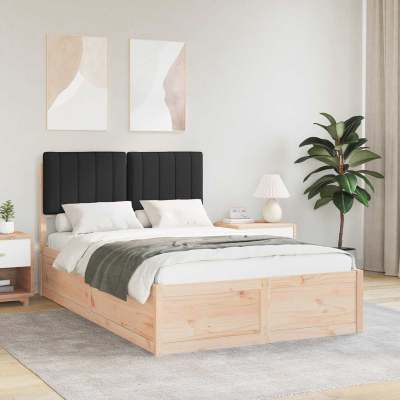 Cadru de pat cu tăblie tapițată cu headboard Negru 120 x 200 cm