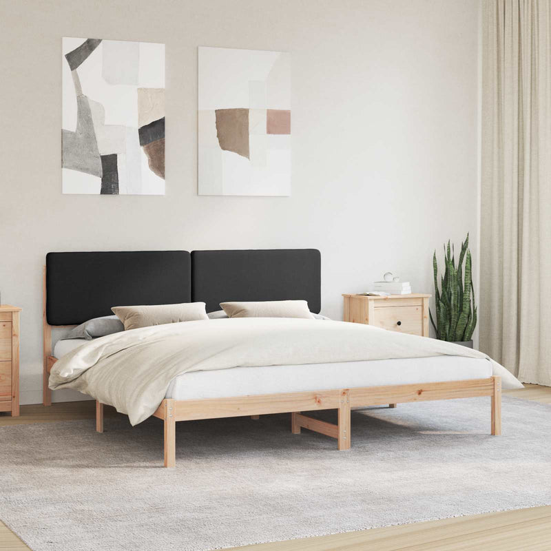 Cadru de pat cu tăblie tapițată cu headboard Negru 200 x 200 cm