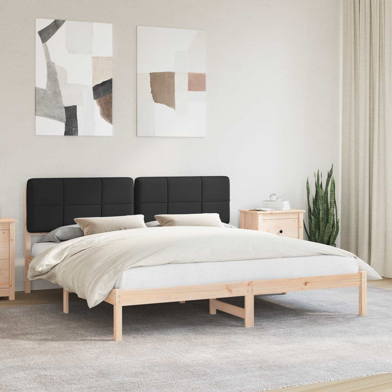 Cadru de pat cu tăblie tapițată cu headboard Negru 200 x 200 cm