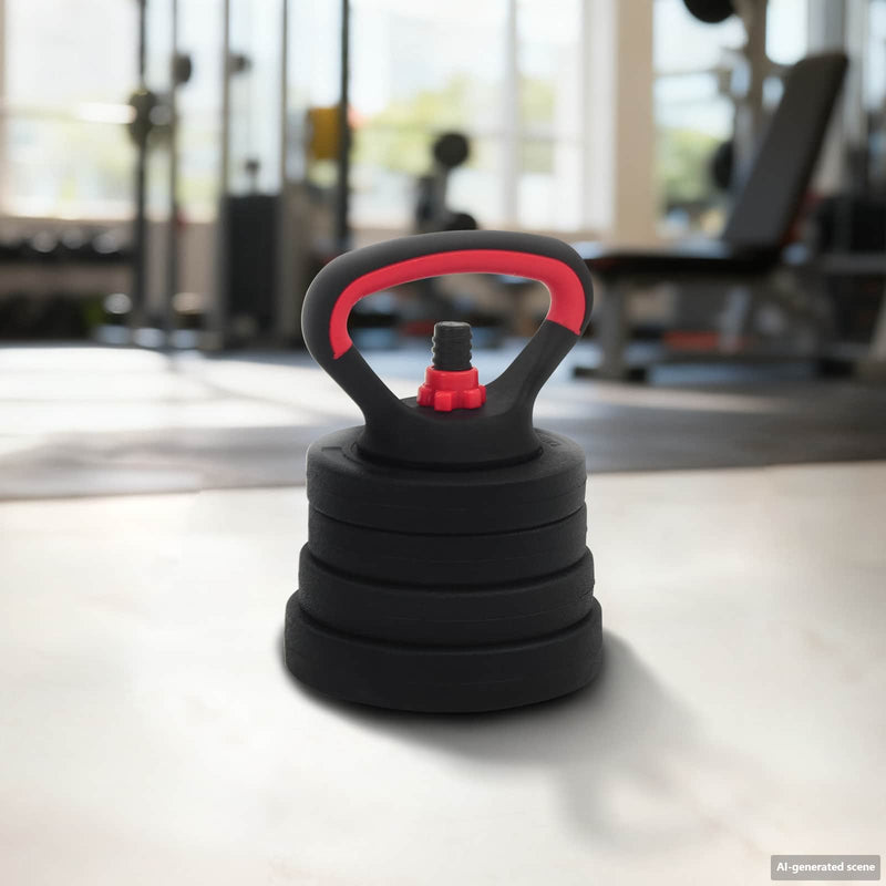 Set Dumbbell Barbell Kettlebell 4 în 1 20 kg Negru și roșu