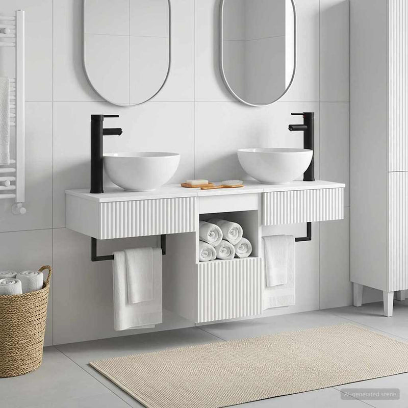 Set de mobilier pentru baie 3 buc. Alb Lemn prelucrat