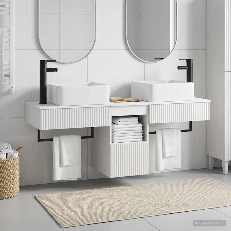 Set de mobilier pentru baie 3 buc. Alb Lemn prelucrat