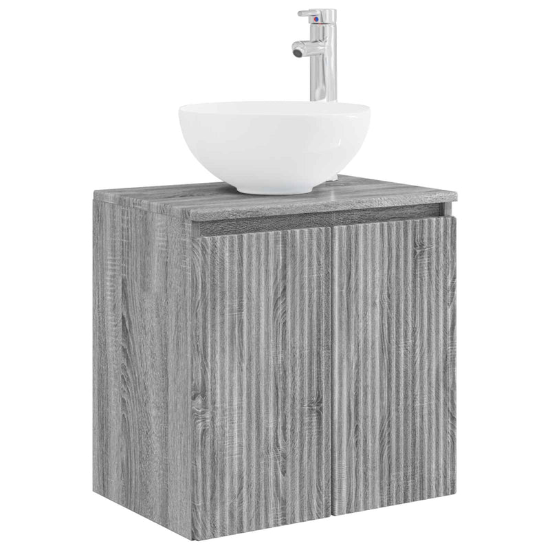 Set dulap baie 3 buc. Sonoma gri 129 x 41 x 80 cm