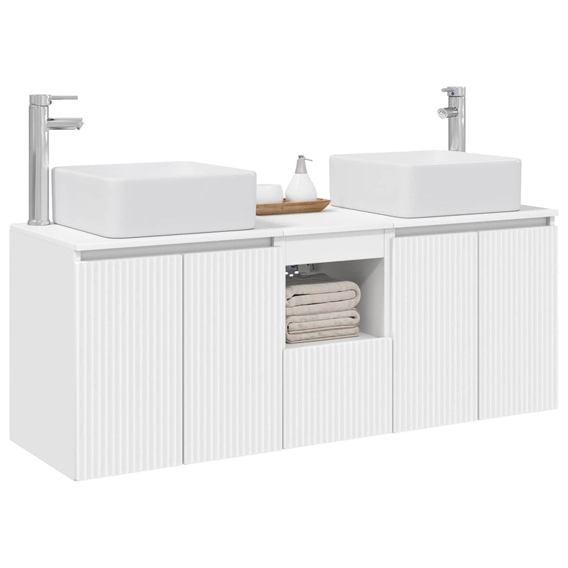 Set dulap baie 3 buc. Alb 49,5 x 41 x 63 cm Lemn prelucrat