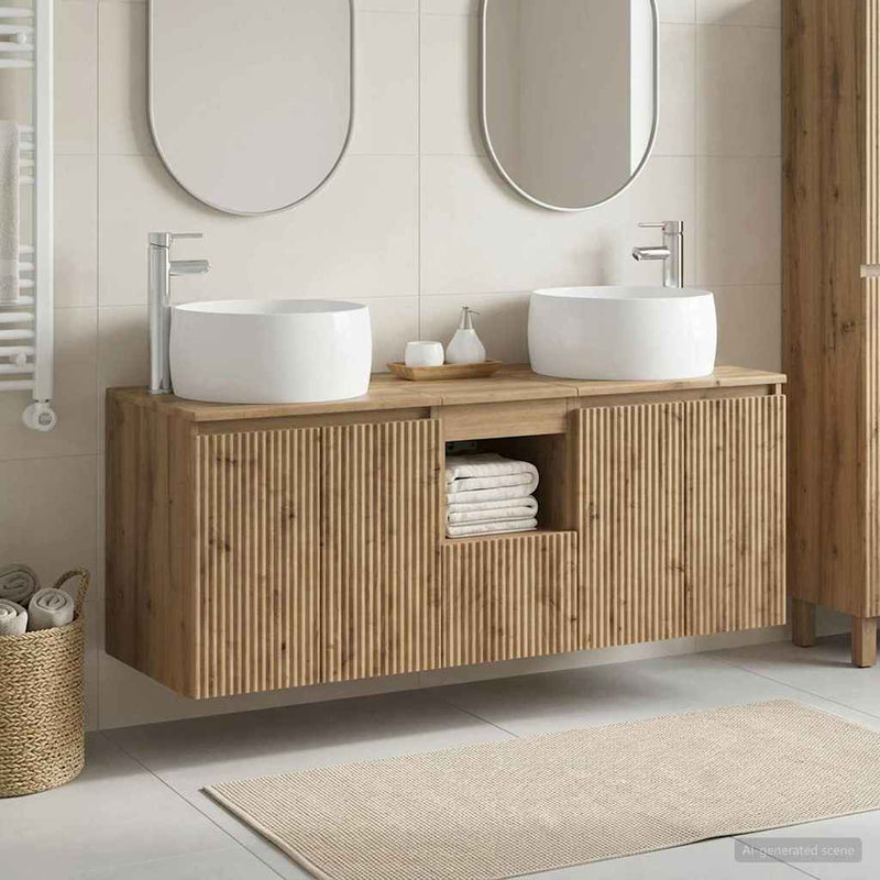Set dulap baie 3 buc. Stejar Artizanal 49,5 x 44,5 x 66 cm