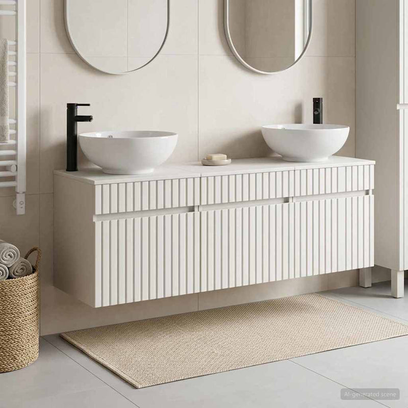 Set dulap baie 3 buc. Alb 49 x 44,5 x 66,5 cm Lemn prelucrat