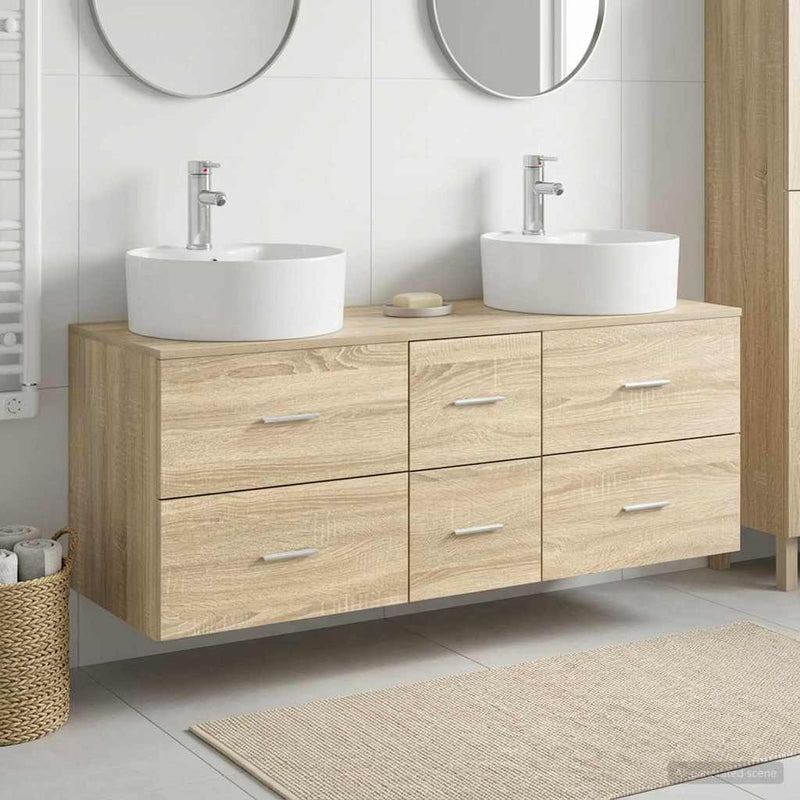 Set de mobilier pentru baie 3 buc. Stejar Sonoma
