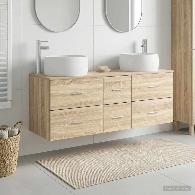 Set de mobilier pentru baie 3 buc. Stejar Sonoma