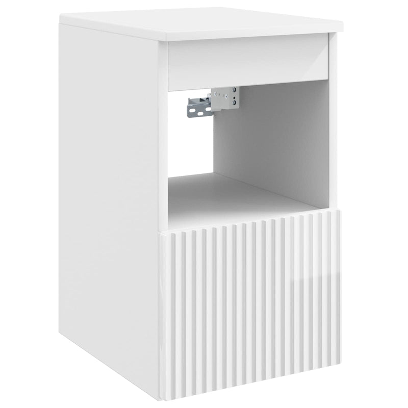 Set de mobilier pentru baie 5 buc. Alb foarte lucios
