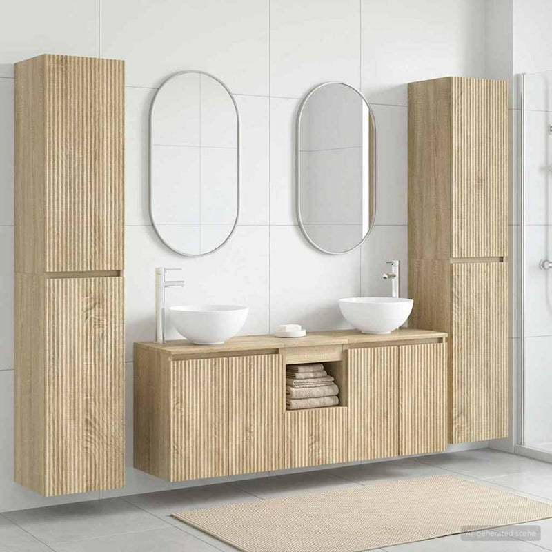 Set de mobilier pentru baie 5 buc. Stejar Sonoma