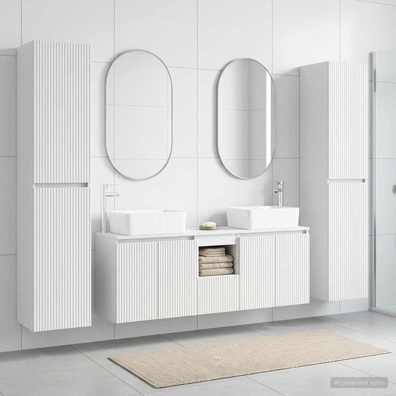 Set de mobilier pentru baie 5 buc. Alb 33 x 34,5 x 160 cm