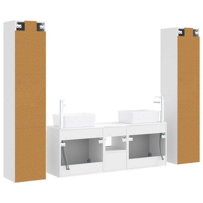 Set de mobilier pentru baie 5 buc. Alb 33 x 34,5 x 160 cm