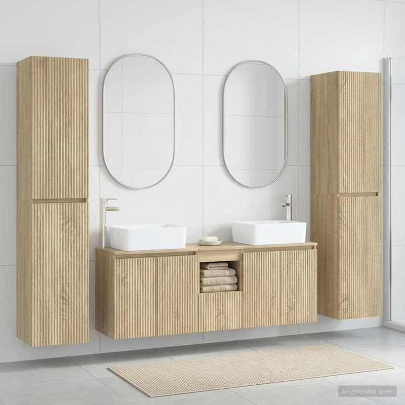 Set de mobilier pentru baie 5 buc. Stejar Sonoma
