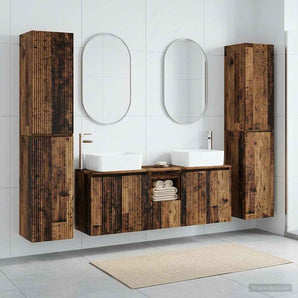 Set de mobilier pentru baie 5 buc. Lemn vechi
