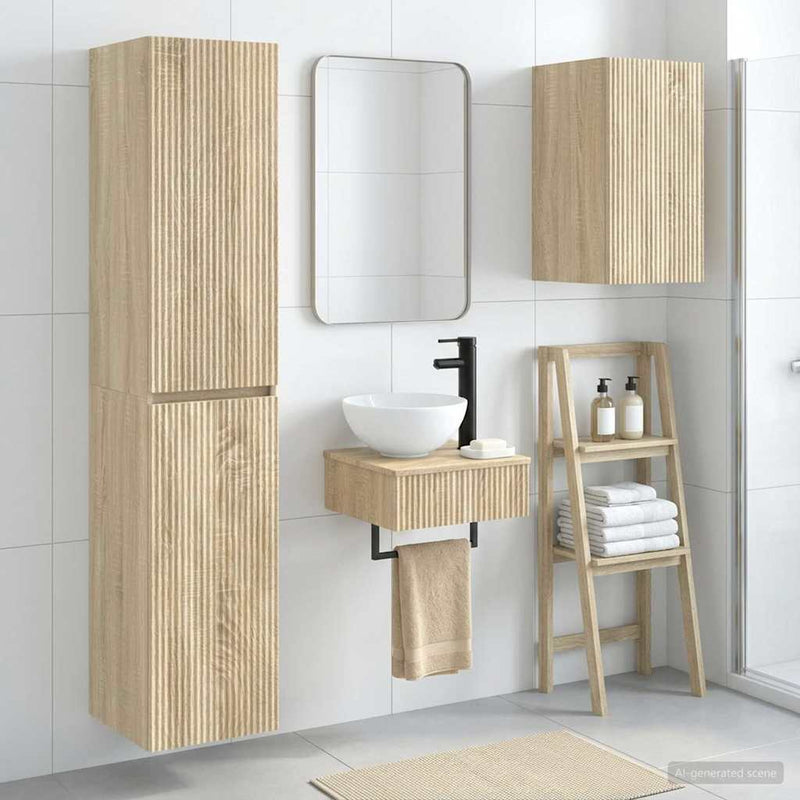 Set de mobilier pentru baie 3 buc. Stejar Sonoma