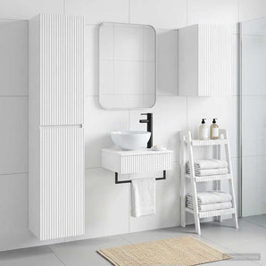 Set de mobilier pentru baie 3 buc. Alb foarte lucios