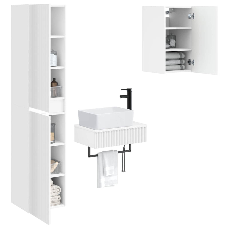 Set de mobilier pentru baie 3 buc. Alb 33 x 34,5 x 160 cm