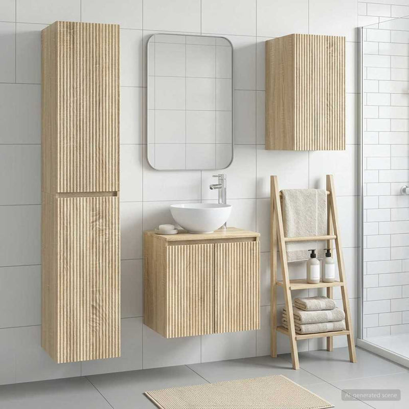 Set de mobilier pentru baie 3 buc. Stejar Sonoma
