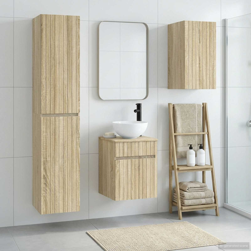 Set de mobilier pentru baie 3 buc. Stejar Sonoma