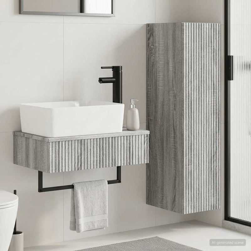 Set de mobilier pentru baie 2 buc. Sonoma gri
