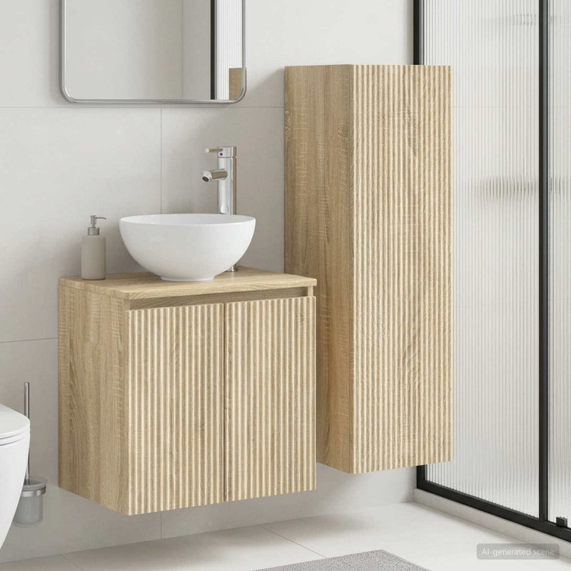 Set de mobilier pentru baie 2 buc. Stejar Sonoma