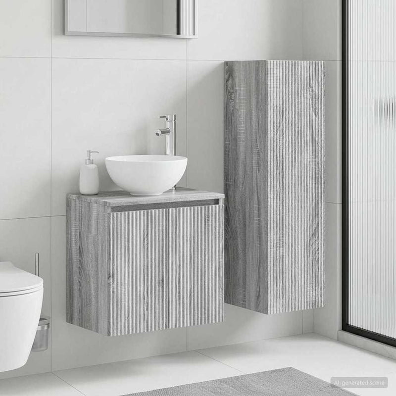 Set de mobilier pentru baie 2 buc. Sonoma gri