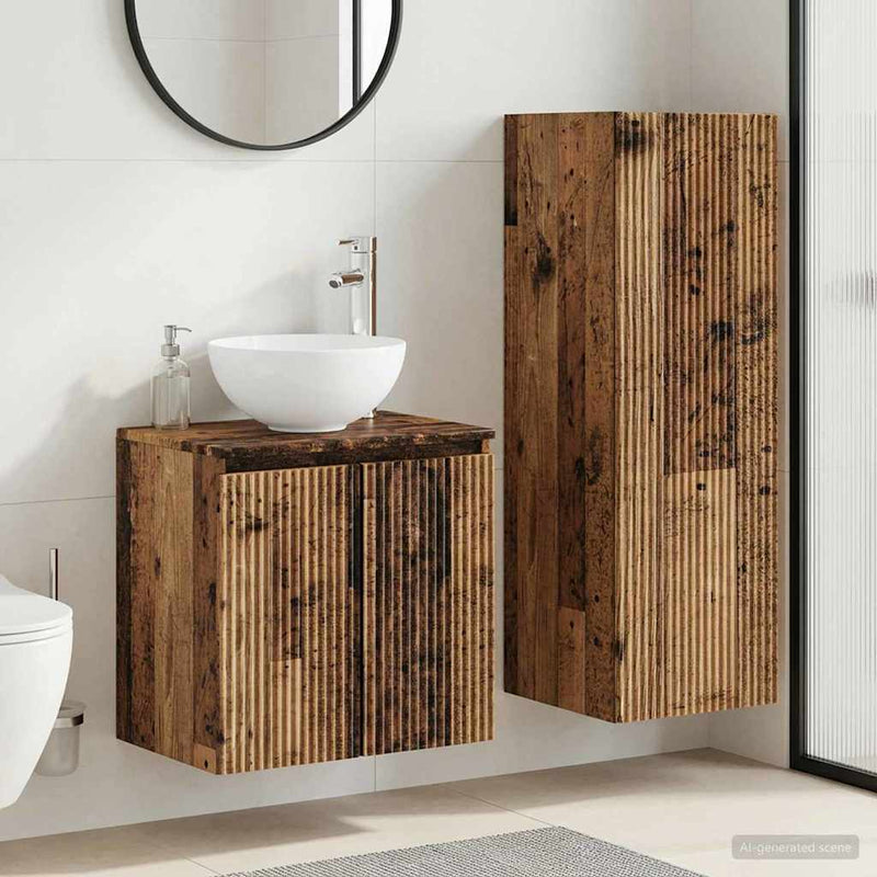 Set de mobilier pentru baie 2 buc. Lemn vechi
