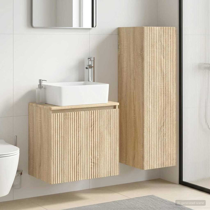 Set de mobilier pentru baie 2 buc. Stejar Sonoma
