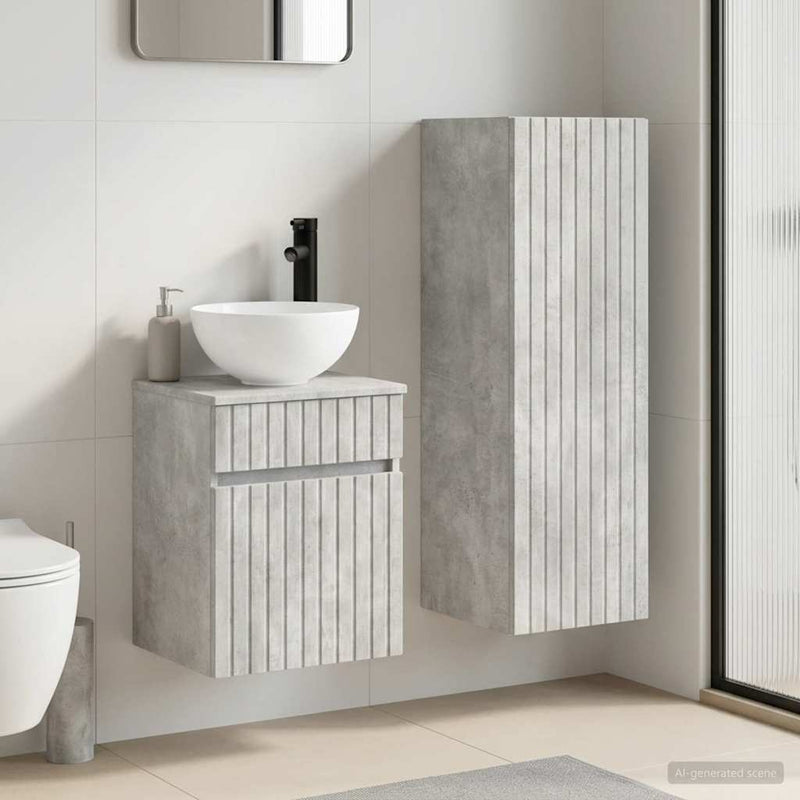 Set de mobilier pentru baie 2 buc. Gri Beton 33 x 34,5 x 100 cm