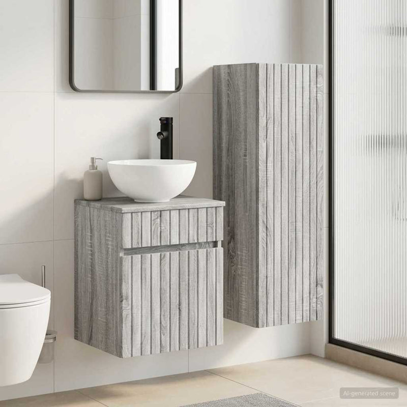 Set de mobilier pentru baie 2 buc. Sonoma gri
