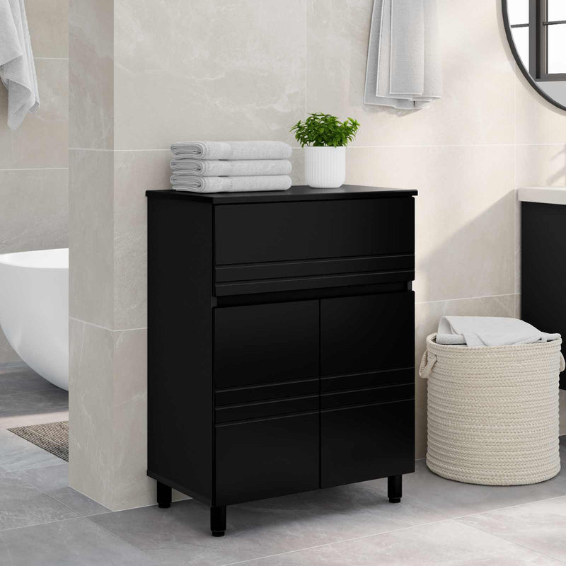 Unitate Vanity pentru Baie Negru 60 x 35 x 80 cm Lemn prelucrat