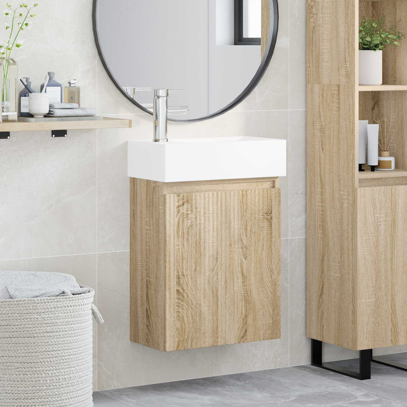 Unitate de baie cu robinet Stejar Sonoma 45,5 x 22,5 x 84 cm