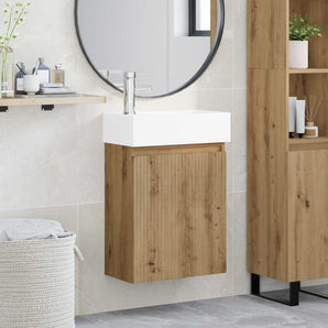 Unitate de baie cu robinet Stejar Artizanal 45,5 x 22,5 x 84 cm