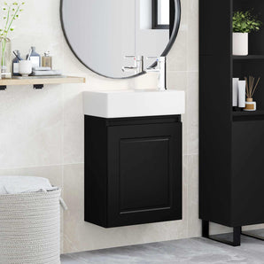 Unitate de baie cu robinet Negru 45,5 x 22,5 x 84 cm