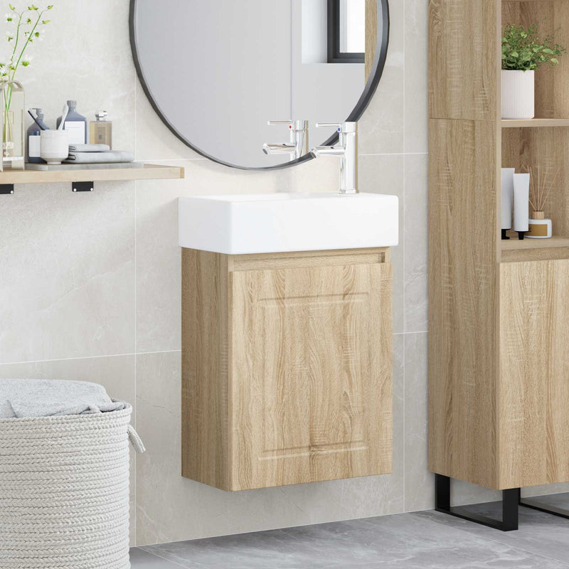 Unitate de baie cu robinet Stejar Sonoma 45,5 x 22,5 x 84 cm