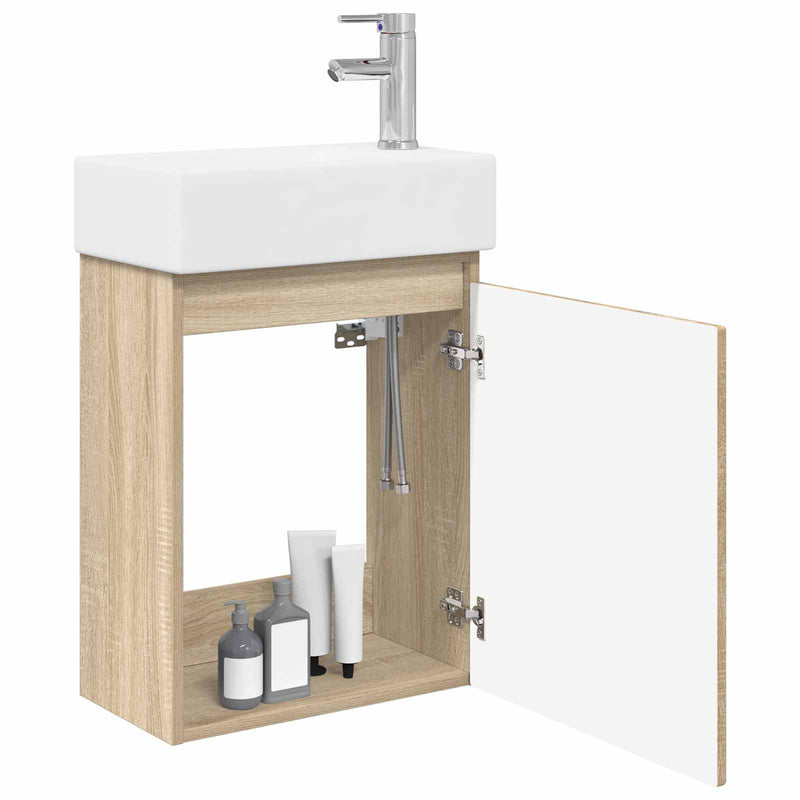 Unitate de baie cu robinet Stejar Sonoma 45,5 x 22,5 x 84 cm