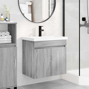Unitate de baie cu robinet Sonoma gri 61 x 40 x 74,5 cm