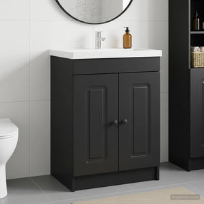 Dulap de baie sub chiuvetă Negru 56 x 37,5 x 81 cm
